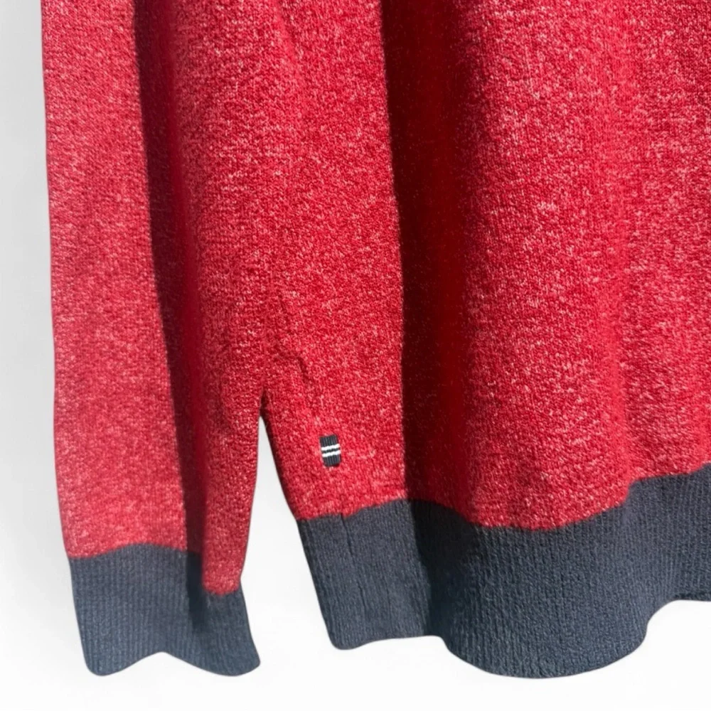 Nautica Red and Navy Two-Tone Zip-Front Sweater - Picture 7 of 8